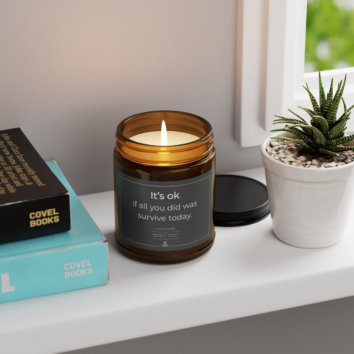 It’s OK to Just Survive Today — Encouragement Candle