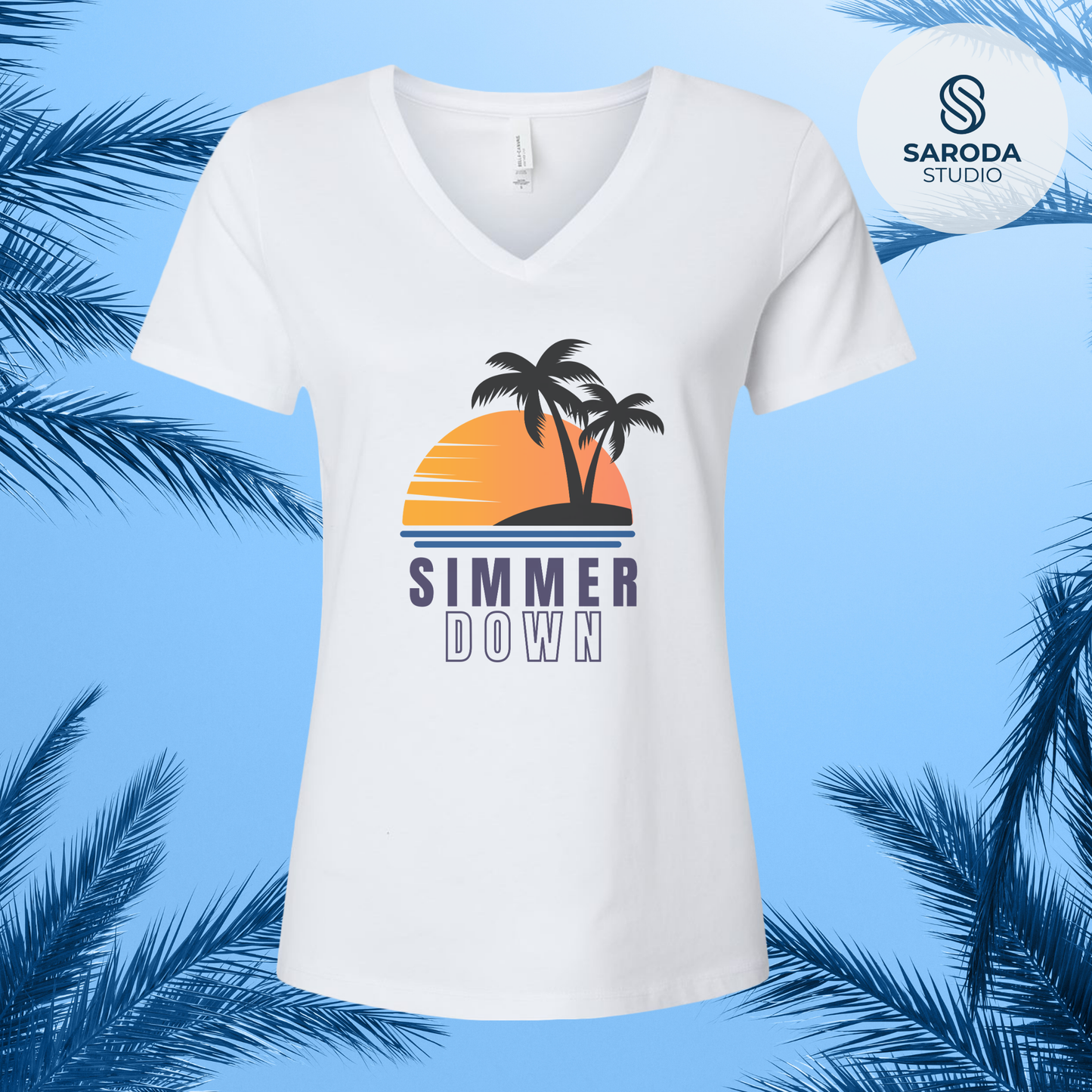 Simmer Down Women's V-Neck Tee