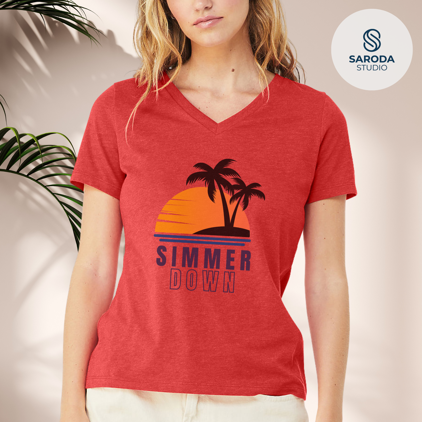 Simmer Down Women's V-Neck Tee
