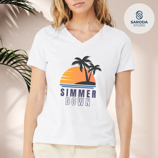 Simmer Down Women's V-Neck Tee