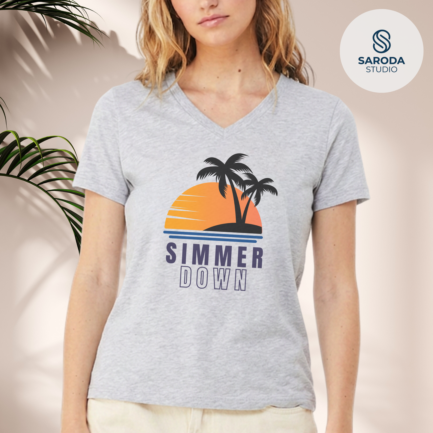 Simmer Down Women's V-Neck Tee