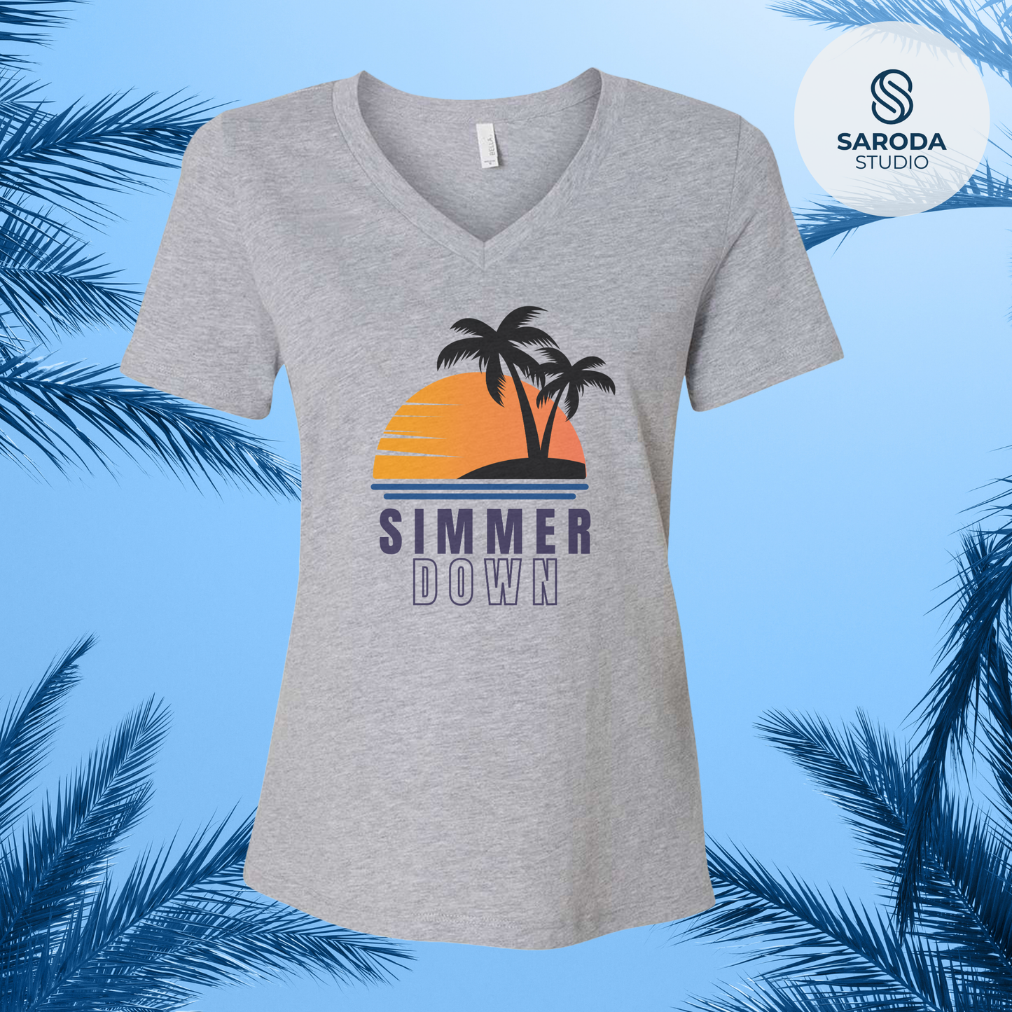 Simmer Down Women's V-Neck Tee