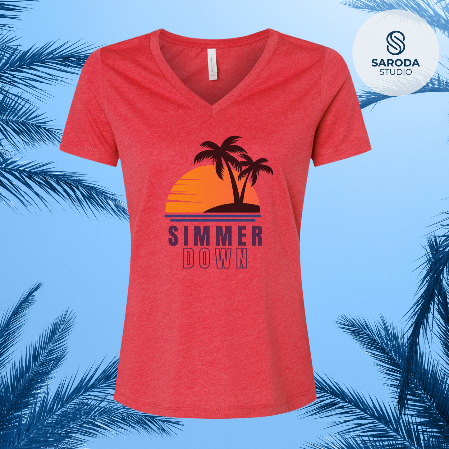 Simmer Down Women's V-Neck Tee
