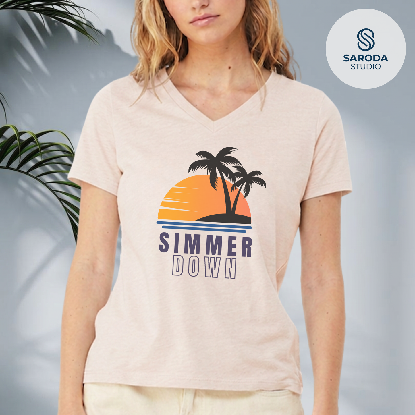Simmer Down Women's V-Neck Tee